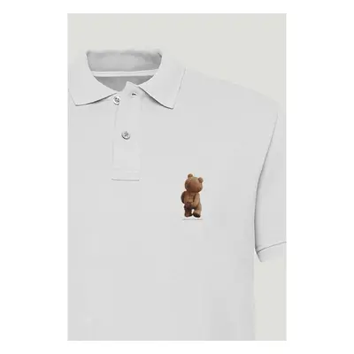 Polo Tričko Slim Fit, Barva Bílá, s Potiskem Teddys Opinion 95209677