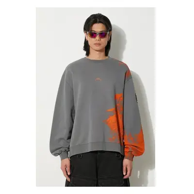 Bavlněná mikina A-COLD-WALL* Brushstroke Crewneck pánská, šedá barva, 97846275