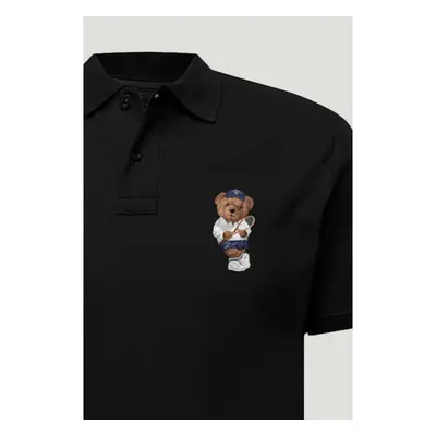 Polo Tričko Slim Fit, Barva Černá, s Potiskem Tennis Teddy 95209530