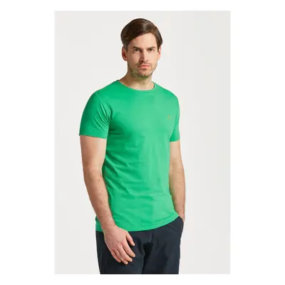 TRIČKO GANT CONTRAST LOGO SS T-SHIRT MID GREEN 76936409