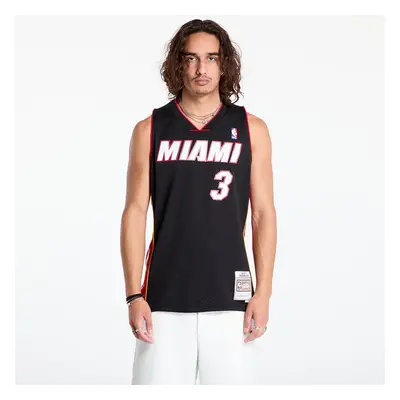 Dres Mitchell & Ness Miami Heat 3 Dwayne Wade Swingman Jersey Black 98085623