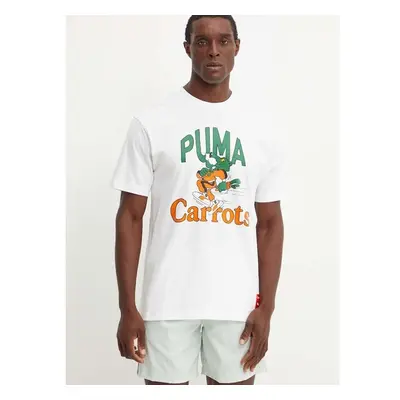 Bavlněné tričko Puma PUMA X CARROTS Graphic Tee bílá barva, s potiskem 98084934