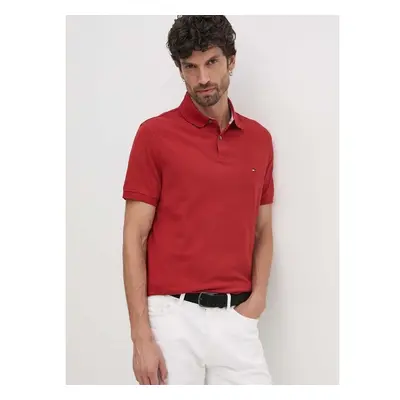 Polo tričko Tommy Hilfiger vínová barva, MW0MW17770 97773642