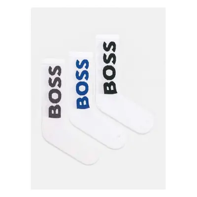 Ponožky BOSS 3-pack pánské, bílá barva, 50524259 98697974