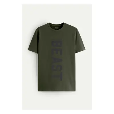 Tričko, Barva Khaki, s Potiskem Be A Beast 91579114