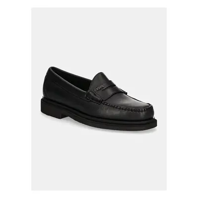 Kožené mokasíny Karl Lagerfeld STEP pánské, černá barva, KL12530S 98697600