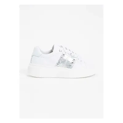 Dětské kožené sneakers boty Twinset bílá barva, 242GCJ018 97591677