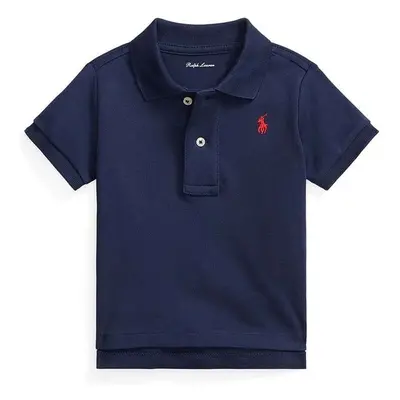 Dětská bavlněná polokošile Polo Ralph Lauren tmavomodrá barva, 97893288