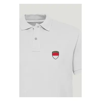 Polo Tričko Slim Fit, Barva Bílá, s Potiskem Monaco Flag 95209468