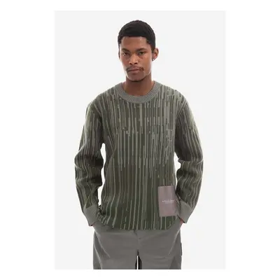 Vlněný svetr A-COLD-WALL* Two-Tone Jacquard Knit zelená barva, 84016408