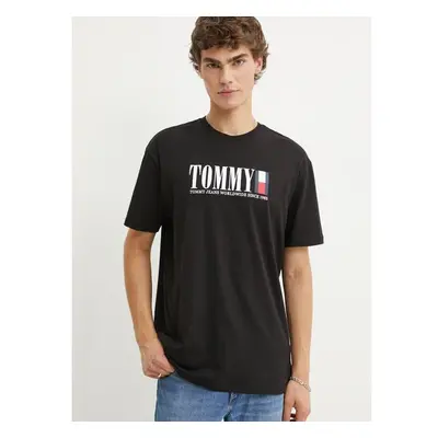 Tričko Tommy Jeans černá barva, s potiskem, DM0DM18533 97592604