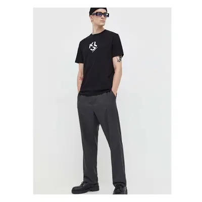 Bavlněné tričko Karl Lagerfeld Jeans černá barva, s potiskem 84917463