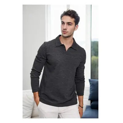 86813 Dewberry Polo Neck Long Sleeve Knitwear-ANTHRACITE 98120147