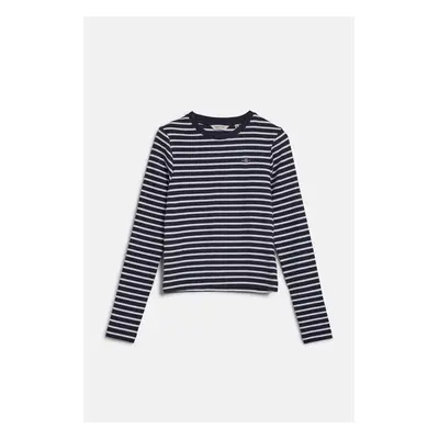 TOP GANT SHIELD SLIM RIBBED STRIPED TOP EVENING BLUE 96292600