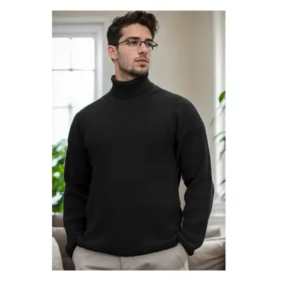 18701 Dewberry Turtleneck Mens Knitwear-BLACK 98594197