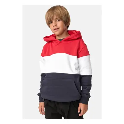 Urban Classics Chlapecká 3-Tone Hoody fire red/white/navy 91345351