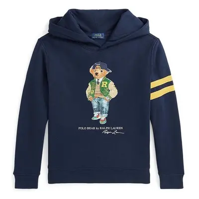 Dětská mikina Polo Ralph Lauren tmavomodrá barva, s kapucí, s potiskem 99094649