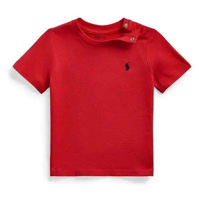 Bavlněné dětské tričko Polo Ralph Lauren červená barva, 320832904036 97893233