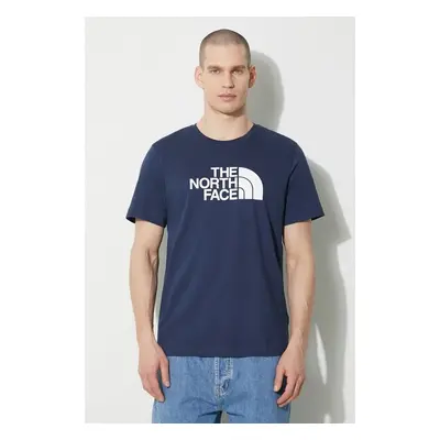 Bavlněné tričko The North Face M S/S Easy Tee tmavomodrá barva, 89383714