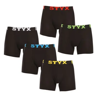 5PACK pánské boxerky Styx long sportovní guma černé (5U9601) 88659225