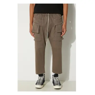 Bavlněné tepláky Rick Owens Creatch Cargo Cropped Drawstring šedá 97962719