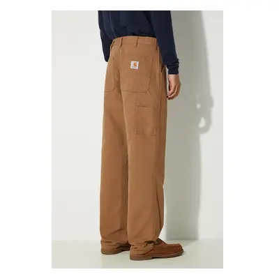 Bavlněné kalhoty Carhartt WIP Single Knee Pant hnědá barva, jednoduché 98081740