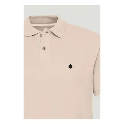 Polo Tričko Slim Fit, Barva Růžová, s Potiskem Spade Card Symbol 95209461