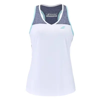 Dámské tílko Babolat Play Tank Top Women White/Blue S 91940219