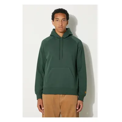 Mikina Carhartt WIP Hooded Chase Sweat pánská, zelená barva, s kapucí, 97962749