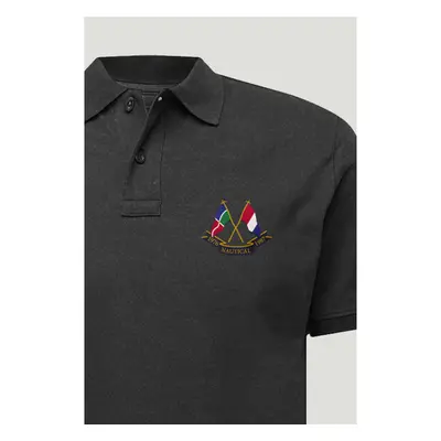 Polo Tričko Slim Fit, Barva Železitě Šedá, s Potiskem Nautical Flags 95209564