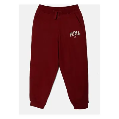 Dětské tepláky Puma SQUAD Sweatpants vínová barva, s potiskem, 681781 98697612