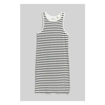 ŠATY GANT STRIPED RIBBED TANK DRESS BLACK 90826092