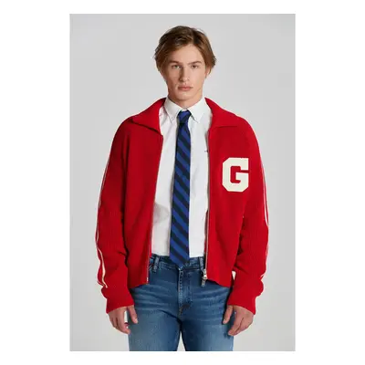 SVETR GANT CROPPED SHINY COTTON TRACK JACKET RUBY RED 89451332