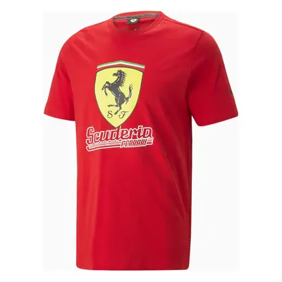 Pánské triko PUMA Ferrari Race Big Shield Rosso Cora 95792775