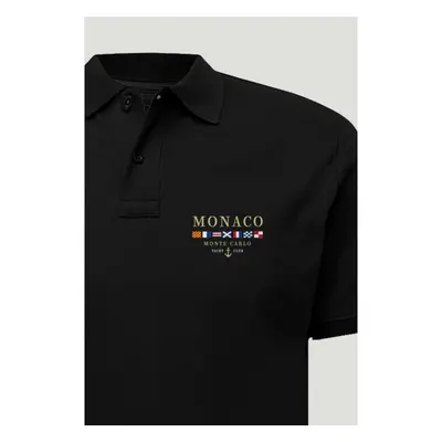 Polo Tričko Slim Fit, Barva Černá, s Potiskem Monte Carlo Minimal 95209442