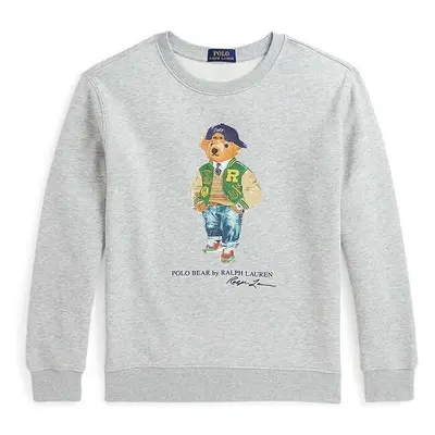 Dětská mikina Polo Ralph Lauren šedá barva, s potiskem, 323960439003 98065239