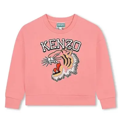 Dětská mikina Kenzo Kids růžová barva, s potiskem, K60692 96275132