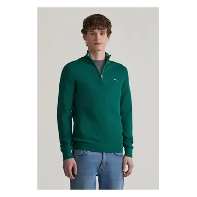 SVETR GANT COTTON PIQUE HALFZIP DEEP FOREST GREEN 96324542