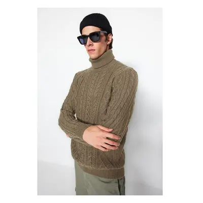 Trendyol Mink Slim Fit Wool Turtleneck Hair Knitted Sweater 96258698