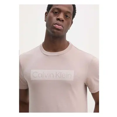 Bavlněné tričko Calvin Klein růžová barva, potiskem, K10K113590 97591665