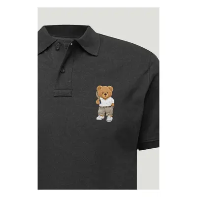 Polo Tričko Slim Fit, Barva Železitě Šedá, s Potiskem Prestige Teddy 95209573