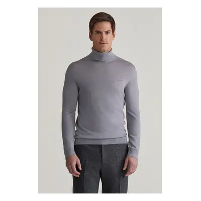 KARDIGAN GANT EXTRAFINE MERINO WOOL TURTLENECK GREY MELANGE 97832530