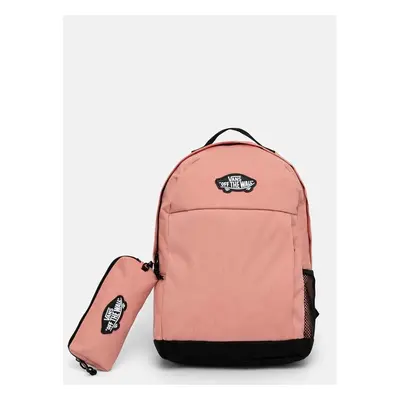 Dětský batoh Vans VANS SKOOL BACKPACK růžová barva, velký, s aplikací, 96305663