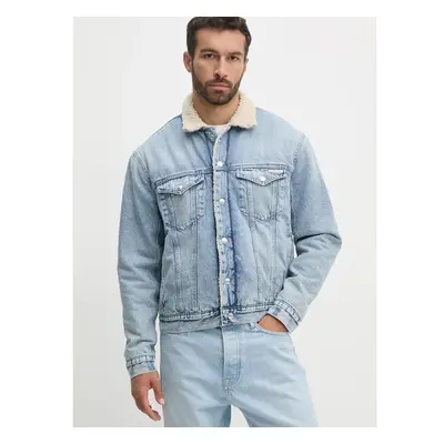 Džínová bunda Calvin Klein Jeans pánská, modrá barva, přechodná, 98697669