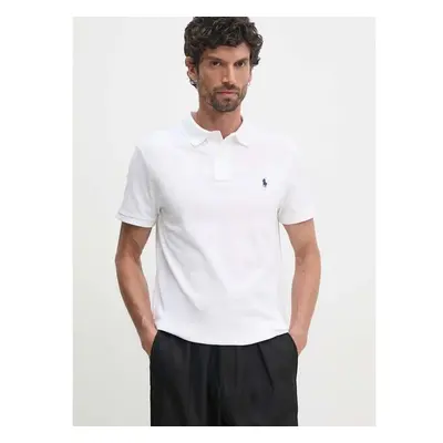 Bavlněné polo tričko Polo Ralph Lauren bílá barva, 710666998 98012192