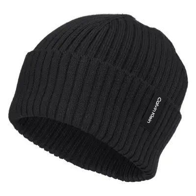 Calvin klein rib knit folded beanie BLACK 98239208