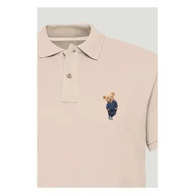 Polo Tričko Slim Fit, Barva Růžová, s Potiskem Mr Nice Guy Teddy 95209586