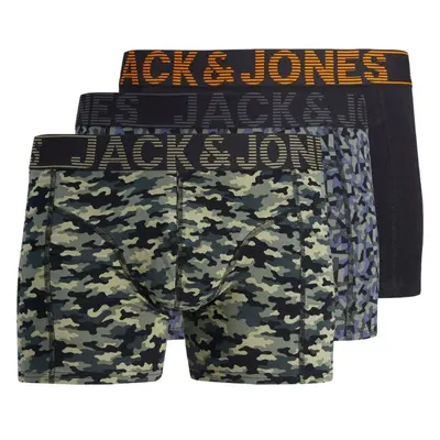 JACK & JONES Boxerky JACDanny šedá / zelená / khaki / černá 95098653