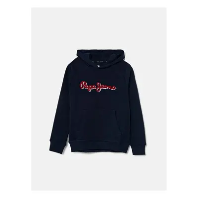 Dětská mikina Pepe Jeans NEW LAMONTY HOODIE tmavomodrá barva, s kapucí 97592125