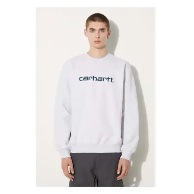 Mikina Carhartt WIP Carhartt Sweat pánská, šedá barva, s aplikací, 98724867